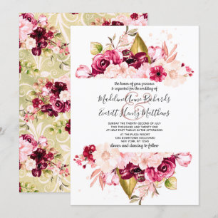 Invitaciones a la boda de moda con flores de borgo