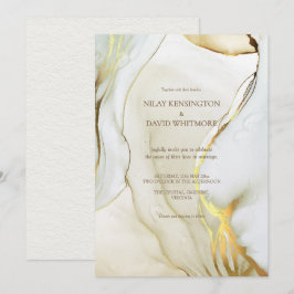 Invitaciones a la boda de Moda de oro con tinta de