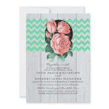Invitaciones a la boda de Moda Rústica de menta y