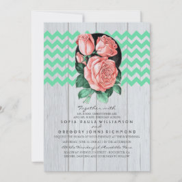 Invitaciones a la boda de Moda Rústica de menta y 