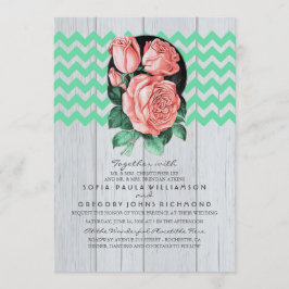 Invitaciones a la boda de Moda Rústica de menta y