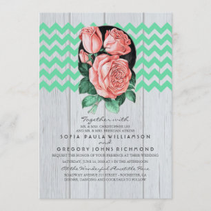 Invitaciones a la boda de Moda Rústica de menta y
