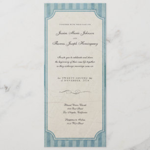 Invitaciones a la boda de monograma azul con encan