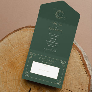 Invitaciones a la boda de monograma de Stardust