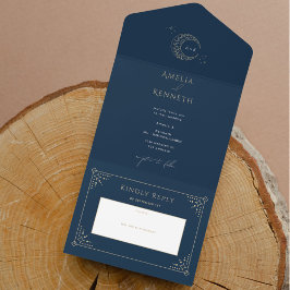 Invitaciones a la boda de monograma de Stardust