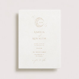 Invitaciones a la boda de monograma de Stardust