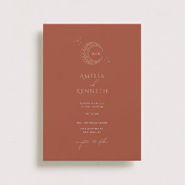 Invitaciones a la boda de monograma de Stardust