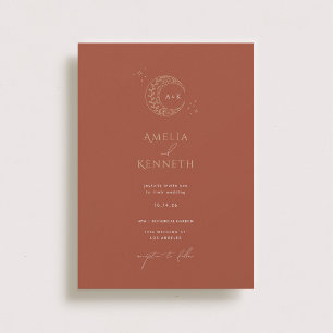 Invitaciones a la boda de monograma de Stardust