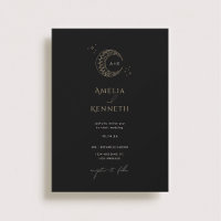 Invitaciones a la boda de monograma de Stardust