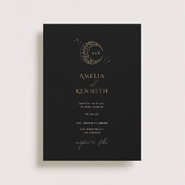 Invitaciones a la boda de monograma de Stardust