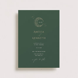 Invitaciones a la boda de monograma de Stardust