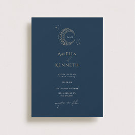Invitaciones a la boda de monograma de Stardust
