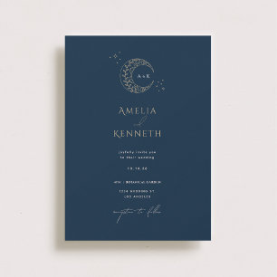 Invitaciones a la boda de monograma de Stardust