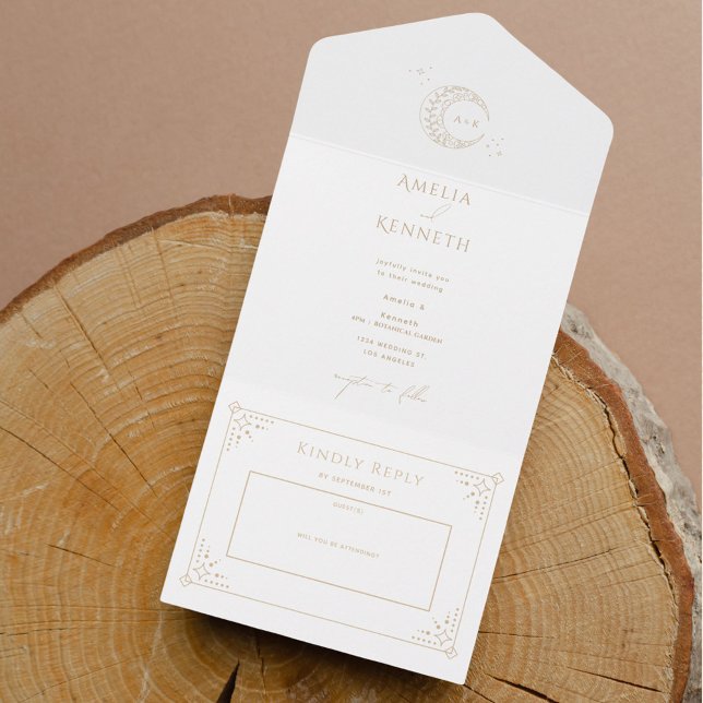 Invitaciones a la boda de monograma de Stardust (Subido por el creador)
