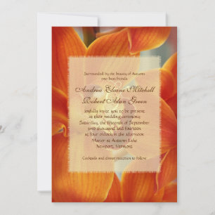Invitaciones a la boda de naranja Orquídea otoño