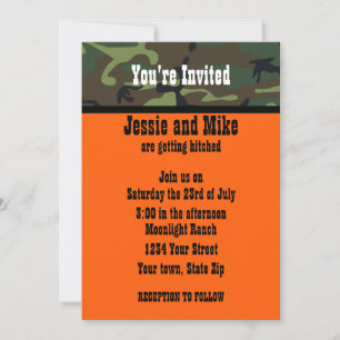 Invitaciones a la boda de Naranjas Camo y Hunter