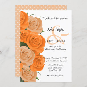 Invitaciones a la boda de Naranjas Rosas de flores