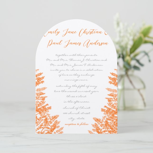 Invitaciones a la boda de naranjas y abejas (Anverso de pie)