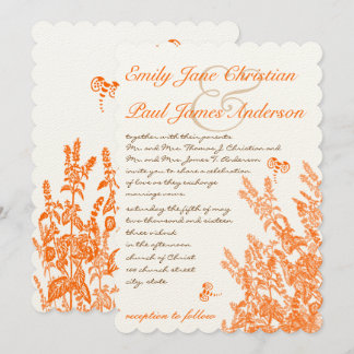 Invitaciones a la boda de naranjas y abejas