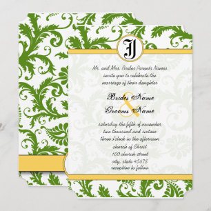 Invitaciones a la boda de naves de damasco amarill