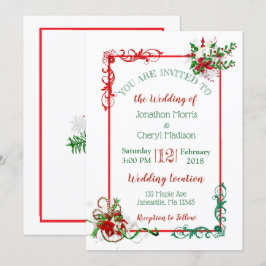 Invitaciones a la boda de Navidades de copo de nie