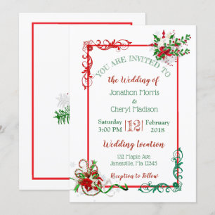 Invitaciones a la boda de Navidades de copo de nie