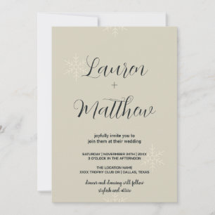 Invitaciones a la boda de nevadas en Beige