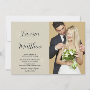 Invitaciones a la boda de nevadas pekinesas con fo