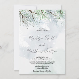 Invitaciones a la Boda de Nieve Blanca de Pino de