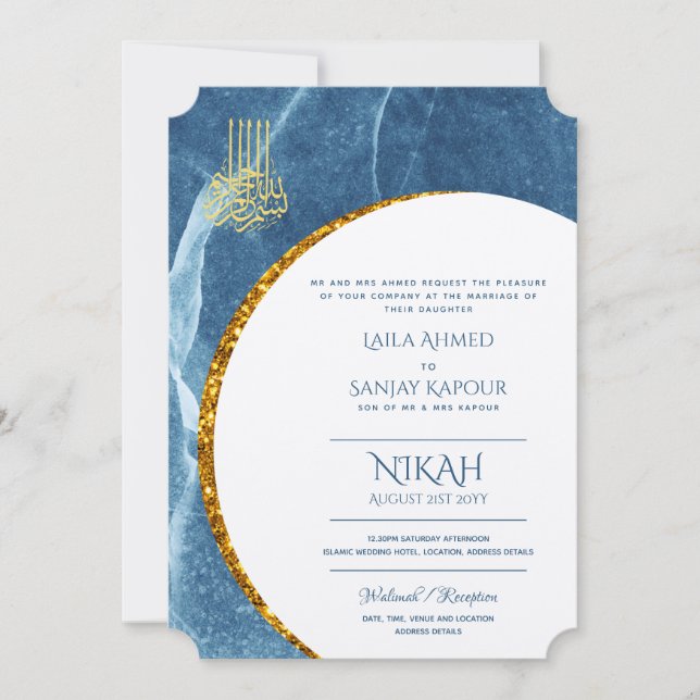 Invitaciones a la boda de Nikah | Walimah Modern i (Anverso)