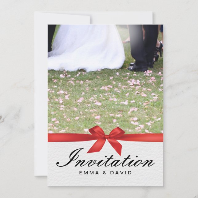 Invitaciones a la boda de Novia y Cinta Roja (Anverso)