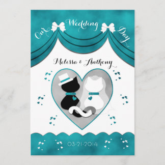 Invitaciones a la boda de novias y novios Verde az