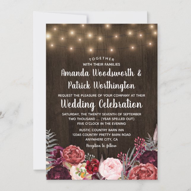 Invitaciones a la boda de novios de Marsala, un bo (Anverso)