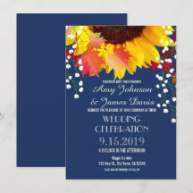 Invitaciones a la boda de nubes de girasol ruso az