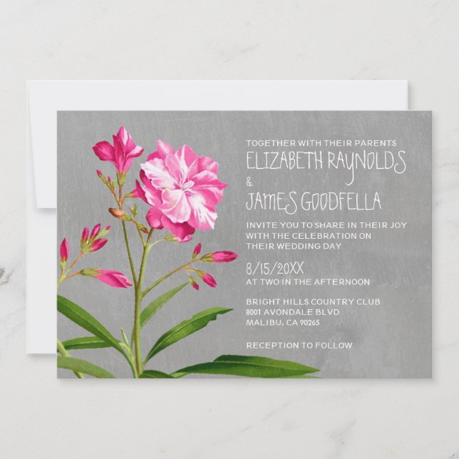 Invitaciones a la boda de Oleander (Anverso)