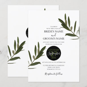 Invitaciones a la boda de Olive Leaves Greenery