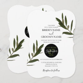 Invitaciones a la boda de Olive Leaves Greenery