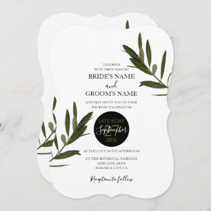 Invitaciones a la boda de Olive Leaves Greenery