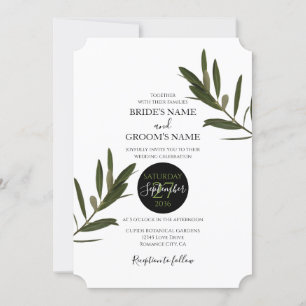 Invitaciones a la boda de Olive Leaves Greenery