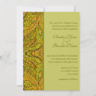 Invitaciones a la boda de Olive Paisley Damask