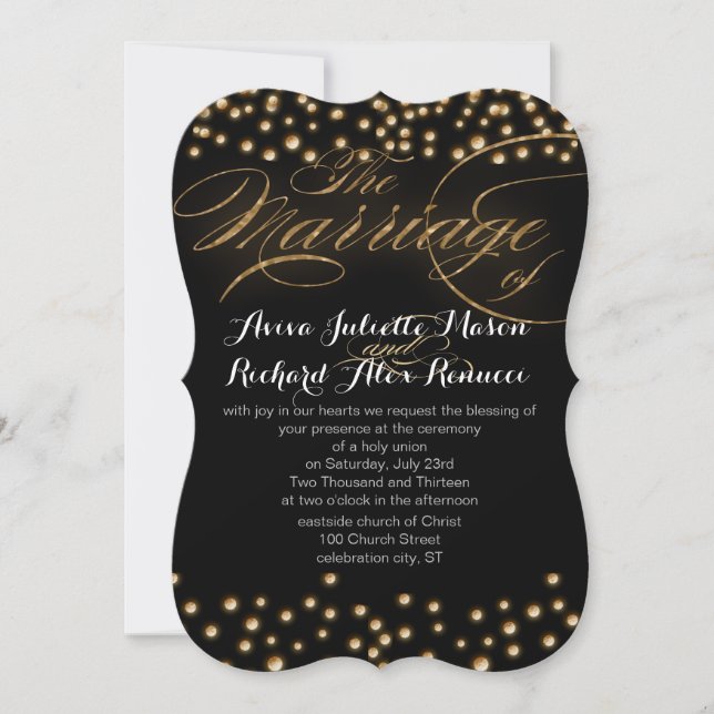 Invitaciones a la boda de oro (Anverso)