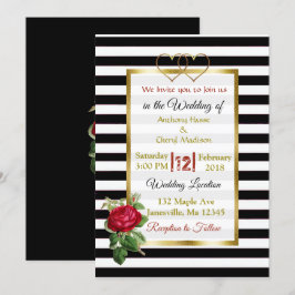 Invitaciones a la Boda de Oro de Rosa Blanca y Neg