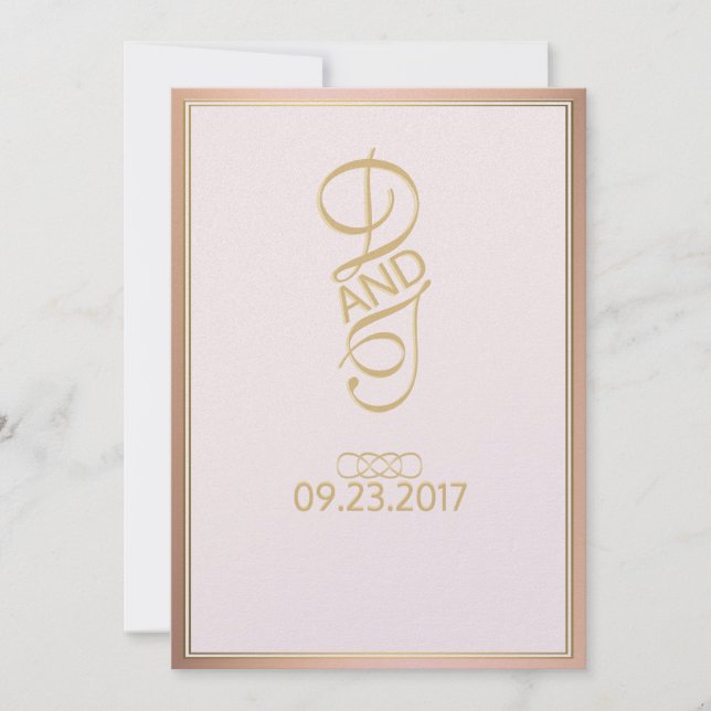 Invitaciones a la Boda de Oro Rosa (Anverso)