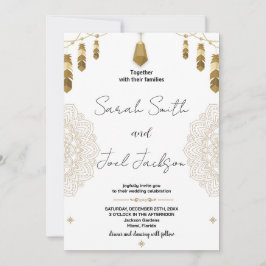 Invitaciones a la boda de oro y arte