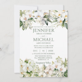 Invitaciones a la boda de orquídeas blancas