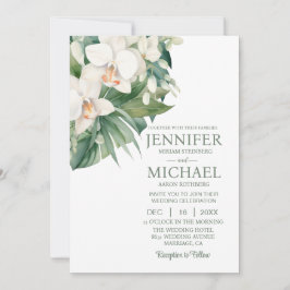 Invitaciones a la boda de orquídeas blancas