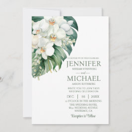 Invitaciones a la boda de orquídeas blancas