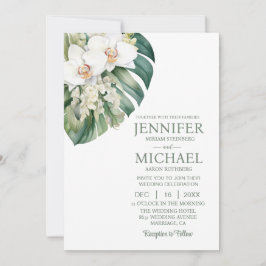 Invitaciones a la boda de orquídeas blancas