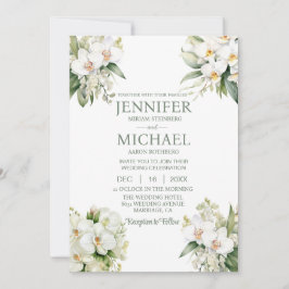 Invitaciones a la boda de orquídeas blancas