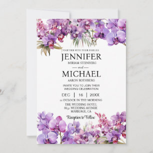 Invitaciones a la boda de Orquídeas Púrpura